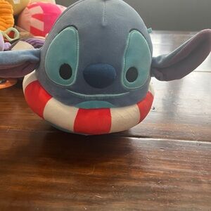 Squishmallows Disney Stitch Blue Plush with Red and White Ring